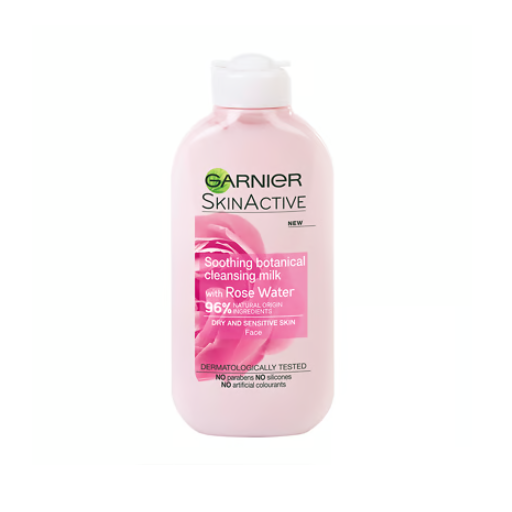 Garnier Natural Rose Cleansing Milk and Makeup Remover for Sensitive Skin 200ml