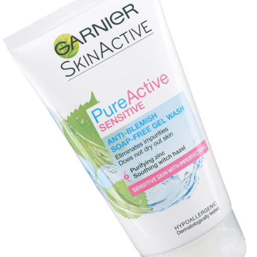 Garnier Pure Active Anti Blemish Soap Free Gel Wash Sensitive Skin 150ml