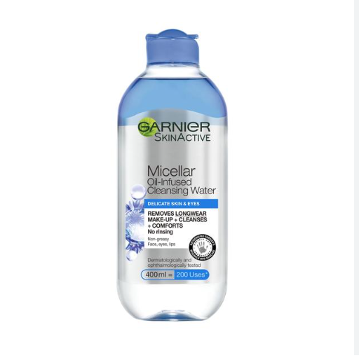 Garnier Micellar Water Facial Cleanser and Makeup Remover for Delicate Skin and Eyes 400ml