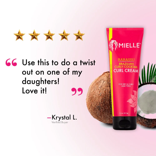 Mielle Organics Babassu Brazilian Curly Cocktail Cream 213g