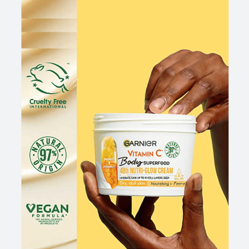 Garnier Body Superfood, Nutri Glow Body Cream Vitamin C & Mango 380ml