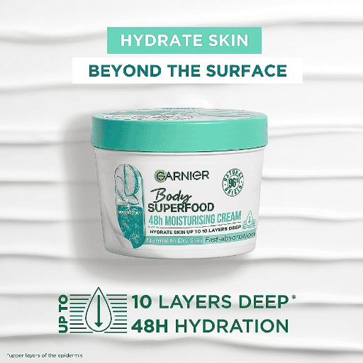Garnier Body Superfood, Moisturising & Soothing Body Cream, Aloe Vera & Magnesium 380ml