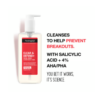 Neutrogena Clear & Defend Plus Facial Wash 200ml